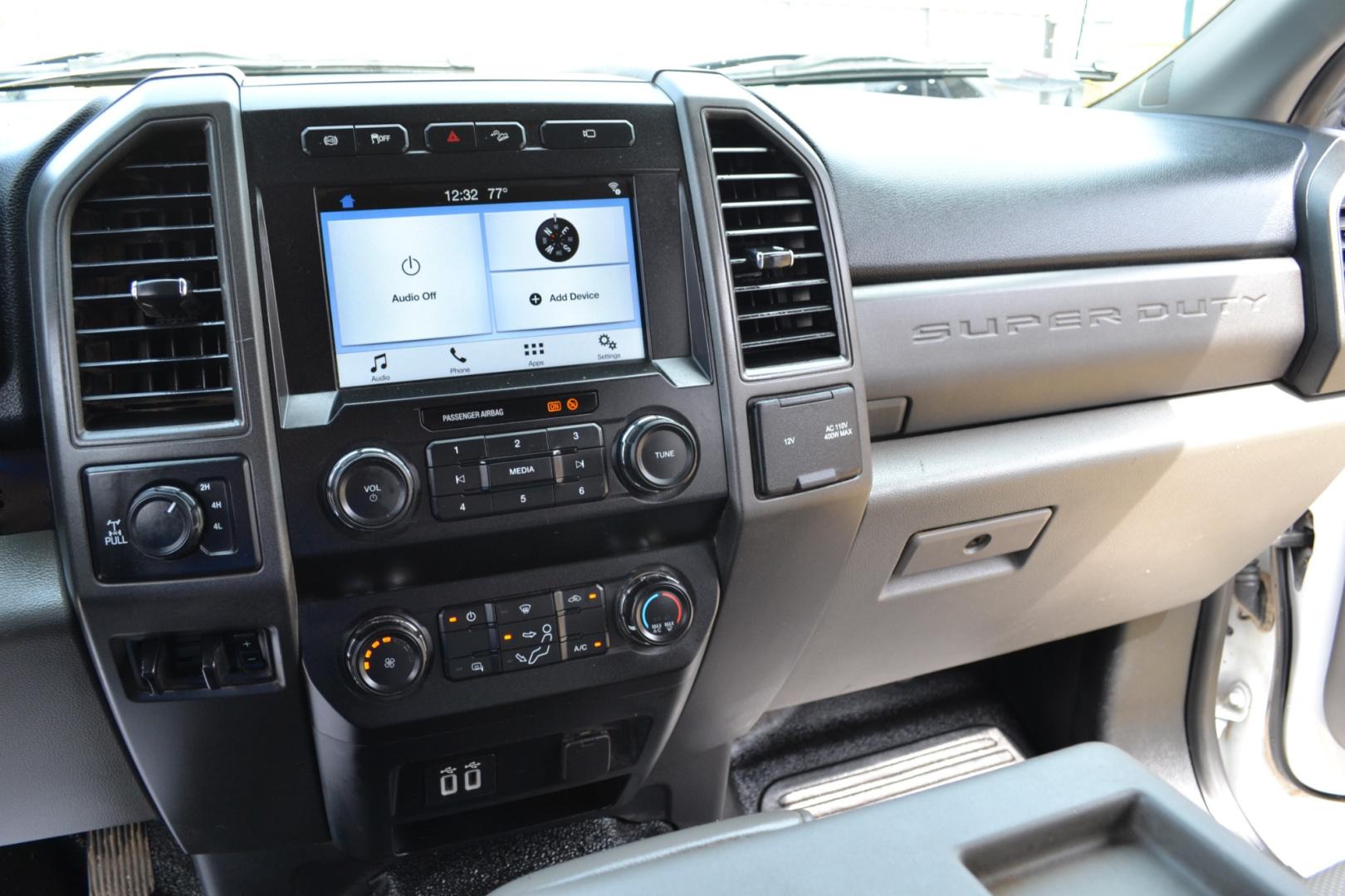 2019 WHITE /GRAY Ford F-350 with an POWERSTROKE 6.7L DIESEL engine, 6SPD AUTOMATIC transmission, located at 9172 North Fwy, Houston, TX, 77037, (713) 910-6868, 29.887470, -95.411903 - CREW CAB, 4X4, 11,500LB GVWR , WB: 176", RATIO: 3.31, 8.5FT FLATBED, 84" WIDE, GOOSENECK/BUMPER PULL HITCH, EXHAUST BRAKE, REVERSE CAMERA , POWER INVERTER, FULLY LOADED - Photo#15